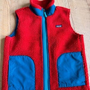 Patagonia Kids Red and Blue Fleece Vest